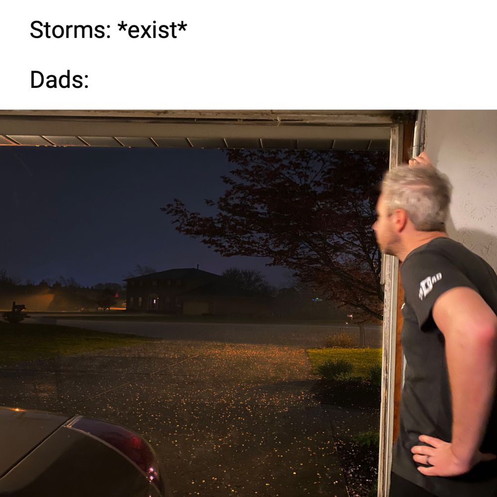 Storms: *exist* Dads: *watch them from the garage*
